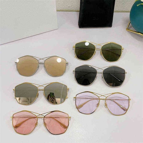 

new d family sunglasses female stellaire 4 net red same ultra light polygonal large face thin shades personality, White;black
