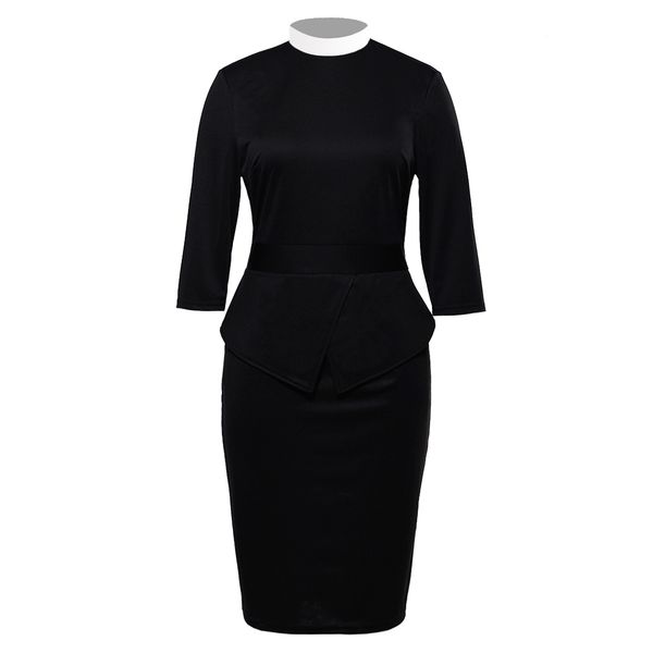 

catholic church women clergy tab collar dress black mass dress, White;black