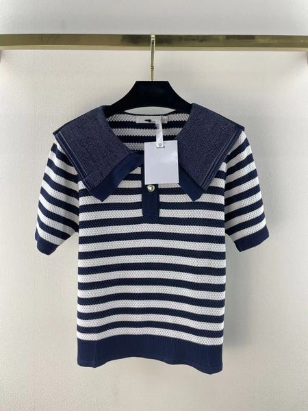 

women's knits & tees 2022 summer autumn lapel neck high end jacquard pullovers women's designer sweater 0605-01, White