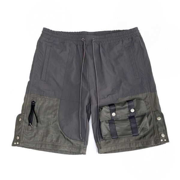 

men's shorts far arch nylon drawstring casual shorts high arcade can splice tactical multi pocket summer capris, White;black