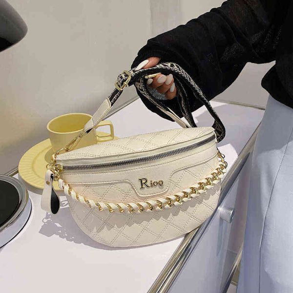 

small bags new women's fashion color sewing letter waist chain handbag messenger bag designer brand fashion tote bag
