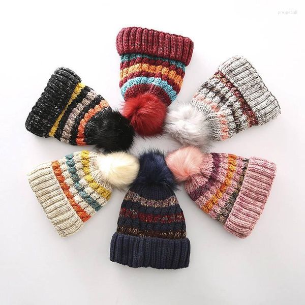 Berretto/berretti con teschio Cappello con pompon lavorato a maglia a trecce Pianura Uomo Donna Berretto Caldo inverno Pom Berretto di lana Pros22