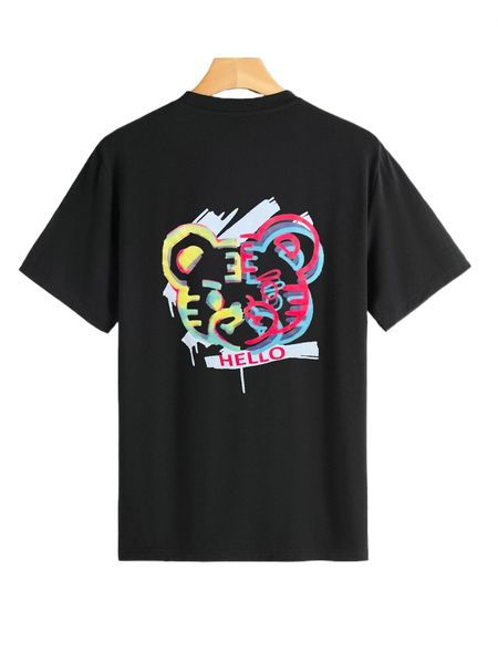

men cartoon & letter graphic tee q0ib#, White;black