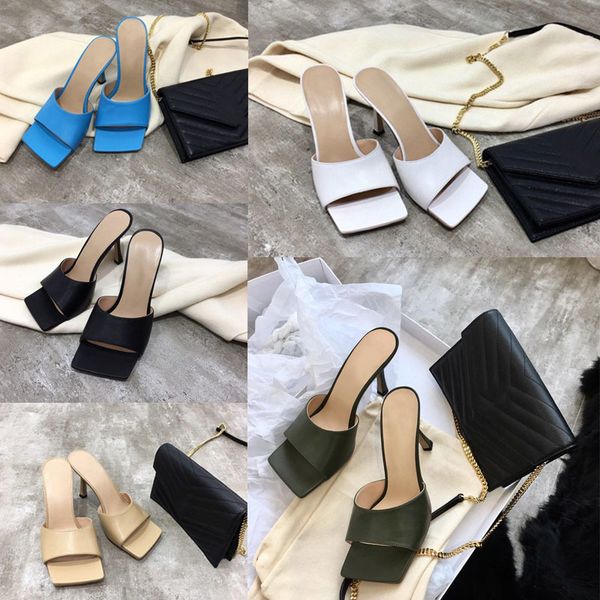 

shoes luxury women designer flip flop nappa dream square toe sandal stretch sandals ladies casual slippers wedding woman high heels