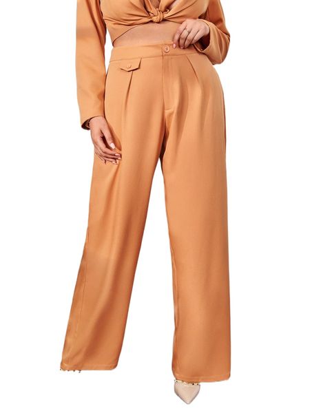 

x joanna plus high waist plicated detail wide leg pants d0dn#, Black