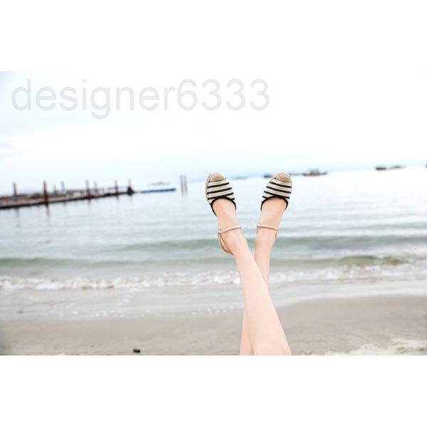 

sandals designer two wearing sandals female summer slope heel straw baotou middle shallow mouth fisherman's shoes fairy style 949b, Black