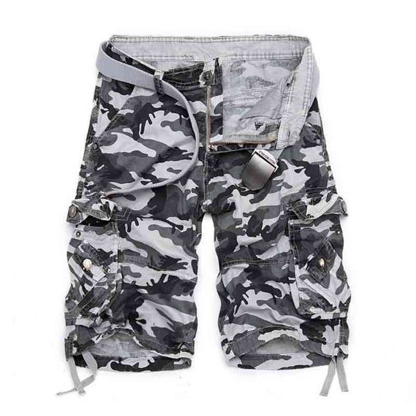 Camuflagem Logo Cargo Shorts Homem Homem Camo Camo Cool Summer Summer Pants curtas Homme Shorts de carga Plus Size Brand Roupas 210322