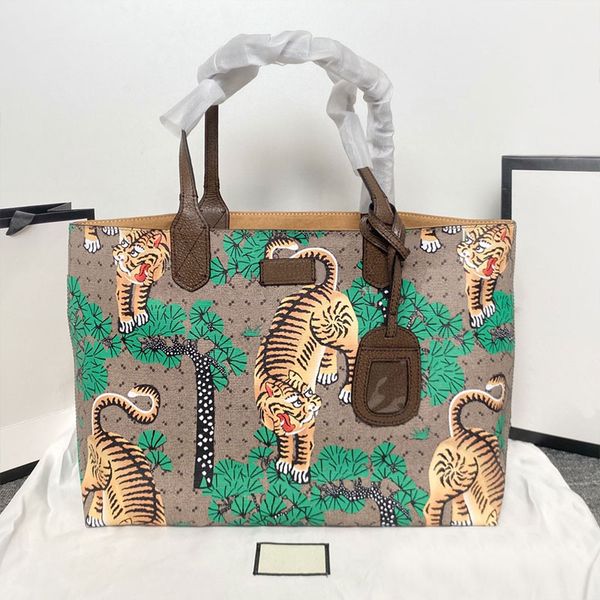 

tote handbag large shopping bag women crossbody handbags purse classic letter prints pvc waterproof cow leather shoulder bags high quality