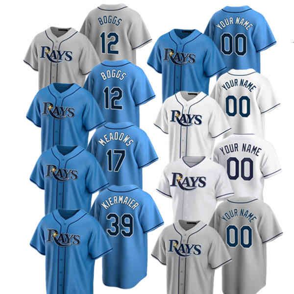 

kevin kiermaier jersey diaz 12 wade boggs 25 yoshitomo tsutsugo 13 manuel margot 11 hunter renfroe 17 austin meadows baseball jerseys, Black