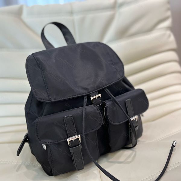 

designer bag men women backpacks nylon backpack style triangle logo fine texture large-capacity interior pockets school preppy style solid c