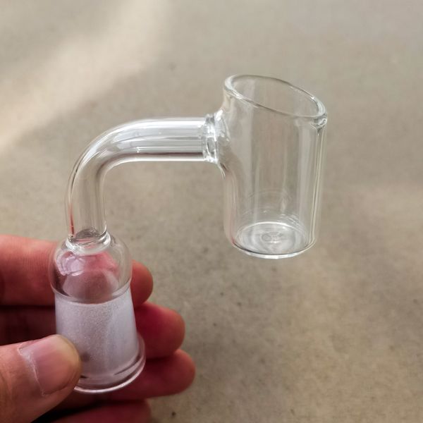 Ciotole di vetro trasparenti femminili da 14 mm Ciotole per erbe aromatiche per tabacco Pyrex Pipa di vetro spesso per Dab Rig Percolatore Bong Adattatore Trasparente Tipo piegato Accessori per tubi da fumo