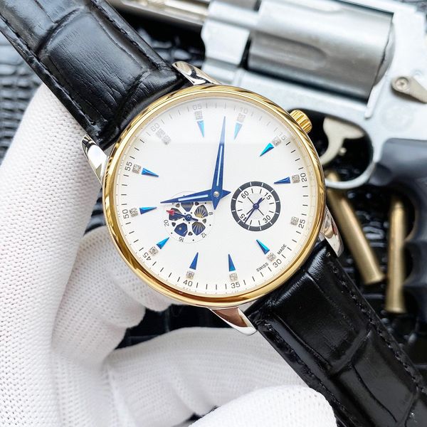 

luxury designer watches watch mens automatic mechanical watch 40mm leather strap blue black brown sapphire wristwatches super luminous montr, Slivery;brown