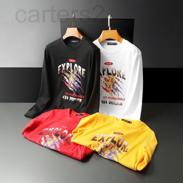 

men's hoodies & sweatshirts designer 2022 spring new men's round neck sweater laser piece slim fit pullover long sleeve t-shirt ca, Black
