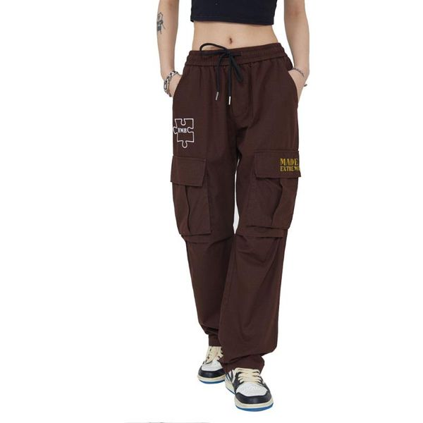 Pantaloni maschili ricami tascabili grandi uomini uomini unisex da uomo donna streetwear hip hop hop sciolte di pantaloni da carico a sciolte balli di abbigliamento