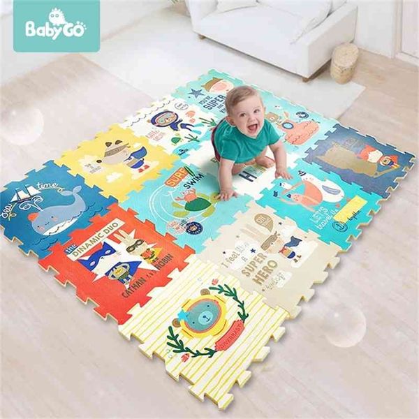 BabyGo Tappetino da gioco in schiuma PE Tappetino per gattonare insipido addensato per bambini Bambini Soggiorno per bambini Tappetino da gioco antiscivolo per cartoni animati 210402