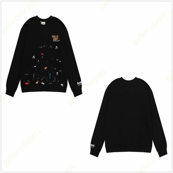 

2022 mens sweatshirt designer hoodie skull wings sweatshirts tech fleeces sweatshirts splash ink hip hop trend plus size sweaters hoodies, Black