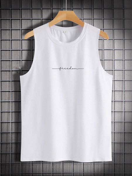 

men letter graphic tank c9cm#, White;black