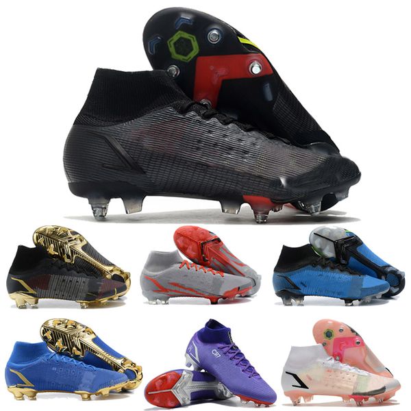 

2022 mens soccer shoes mercurial vapores xiv 14 elite fg high cleats cr7 ronaldo impulse outdoor leather comfortable knit acc football boots