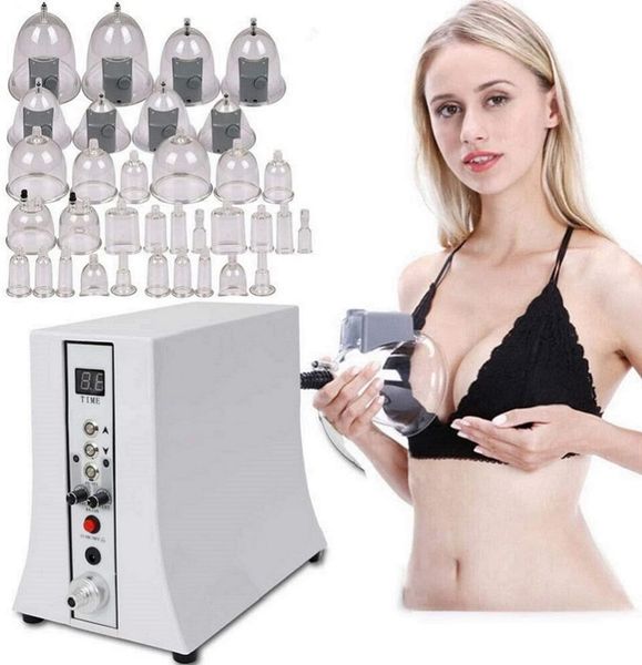 Günstige Schönheitspflege Große Saugnäpfe Brustvergrößerung Enge und Hüften hebende Massage Vakuumtherapie Gesäßvergrößerungsmaschine 35 Tassen
