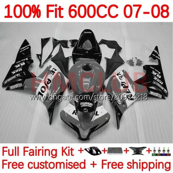 Bodywork OEM para Honda CBr 600F5 600 RR CC F5 07-08 Corpo 145NO.40 CBR-600 CBR600 RR CBR600RR 07 08 CBR600F5 CBR 600RR 600CC 2007 2008 Fans de fada a injeção Repsol Repersol