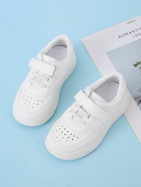 

boys perforated detail hook-and-loop fastener skate shoes she, Black