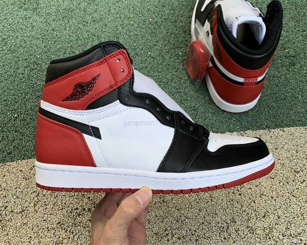 

high og jumpman 1 black toes mens shoes red sports sneakers with box