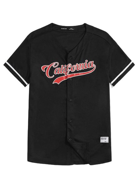 

men letter graphic patched shirt a3nb#, White;black