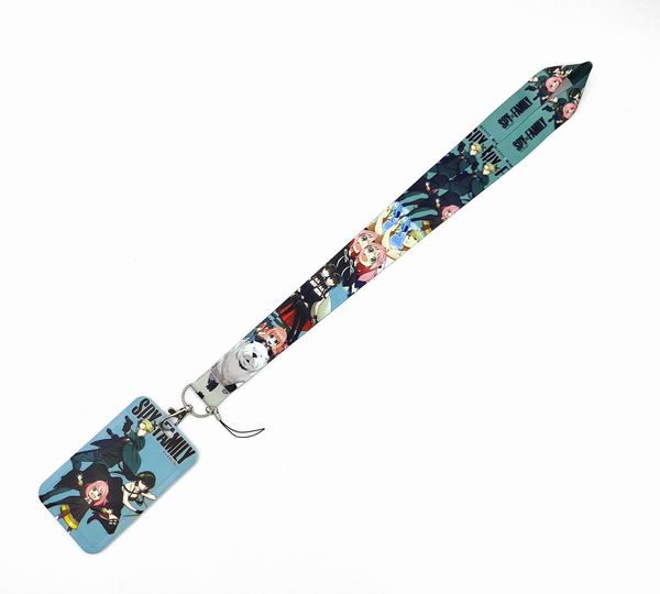

spy family cell phone lanyard for phone straps keychain camera strap id card gym usb hanging rope anime accessories gifts, Silver