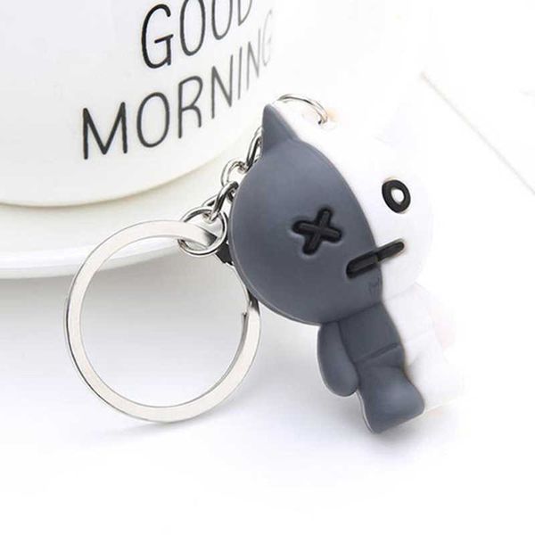 

keychains 2022 creative bear bunny keychain doll cartoon car pendant ring, Silver