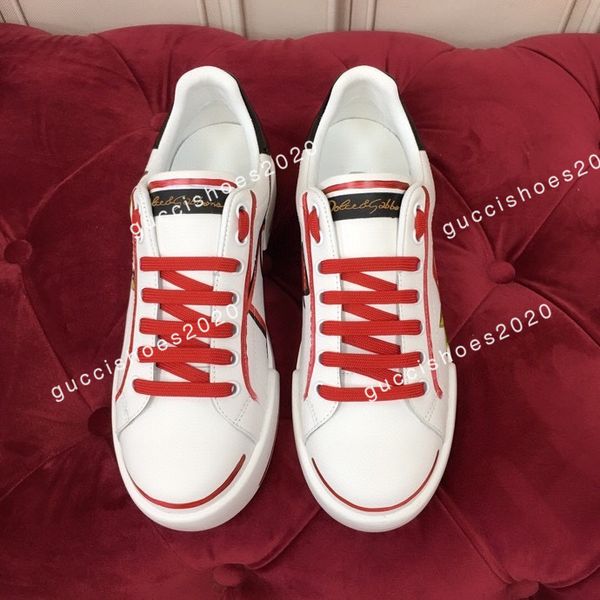 

2022 designer men and women high sneakers casual and comfortable leather breathable sneakers couple shoes size35-45, Black;red