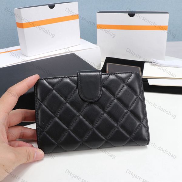 

genuinel leather luxurys designers women coin purse wallets classic womens wallet with box mens purses credit card holder passport -0013, Red;black