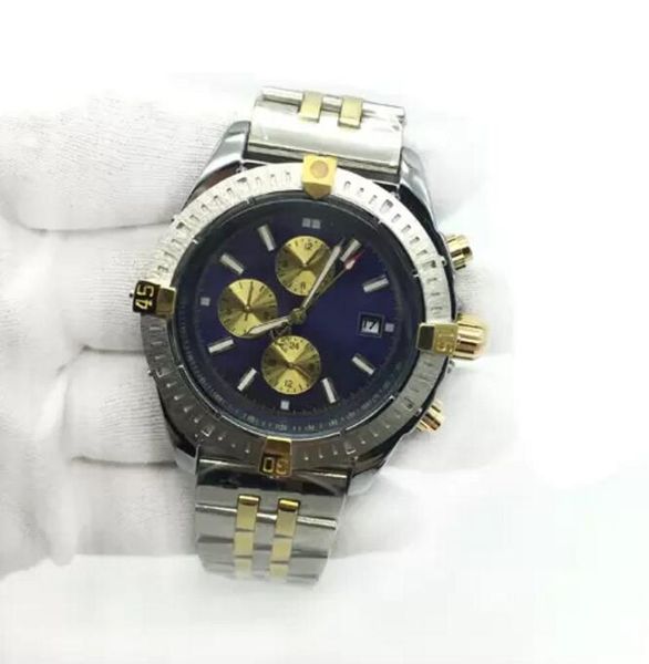 

mens watch 1884 blue dial automatic mechanical two tone stainless steel classic men watches male wristwatches, Slivery;brown