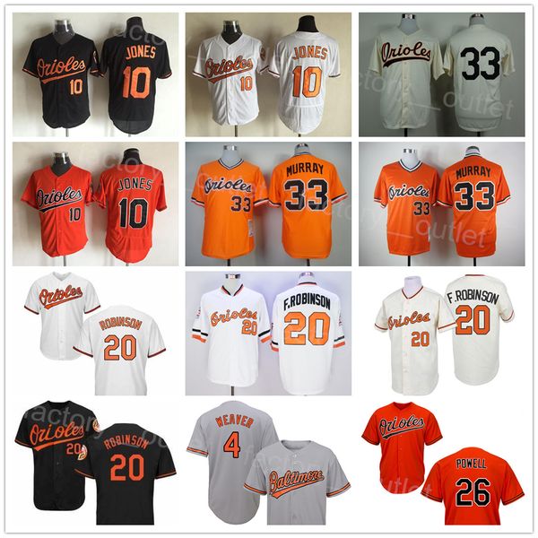 

baseball 1954 1982 throwback 20 frank robinson jersey vintage 33 eddie murray 4 earl weaver 26 boog powell 35 mike mussina 10 adam jones 197, Blue;black