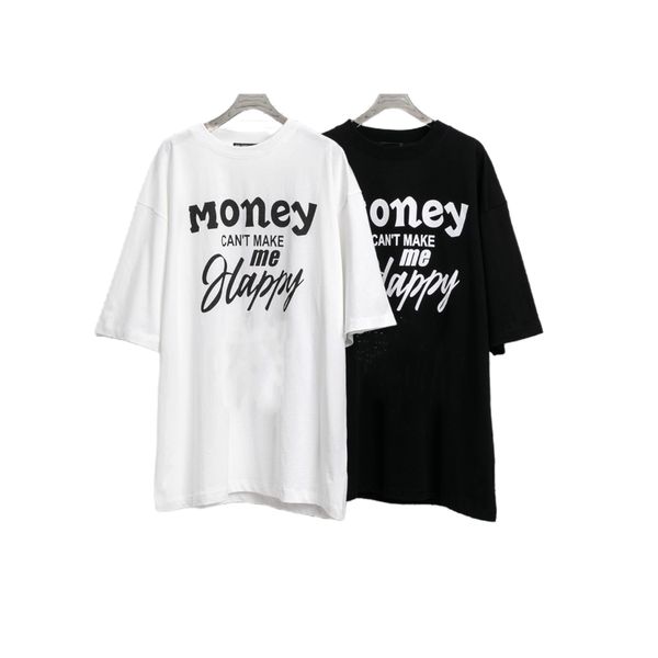 

paris designers fashion men women t shirts money letter lock pattern oversize tees apparel mans cotton street shorts sleeve,high quality, White;black