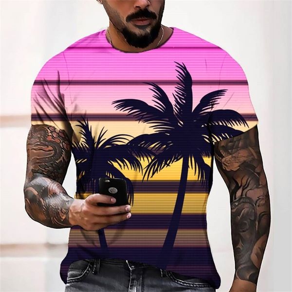 Verão homens camisetas 3d impresso paisagem cômica streetwear tendência casual tendência de moda de grandes dimensões tops harajuku camisetas 220607