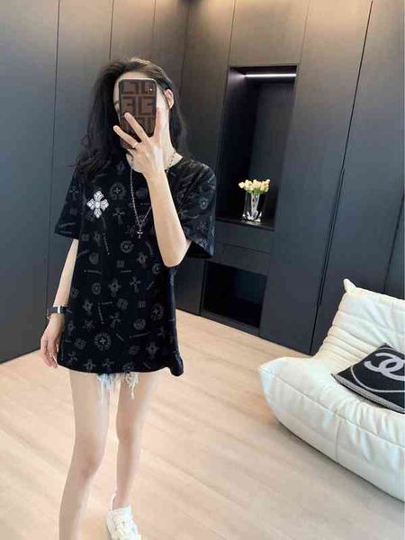 

factory online export designer brand short sleeves ch22ss spring summer new print t-shirt delivery necklace loose fit fashion item, White