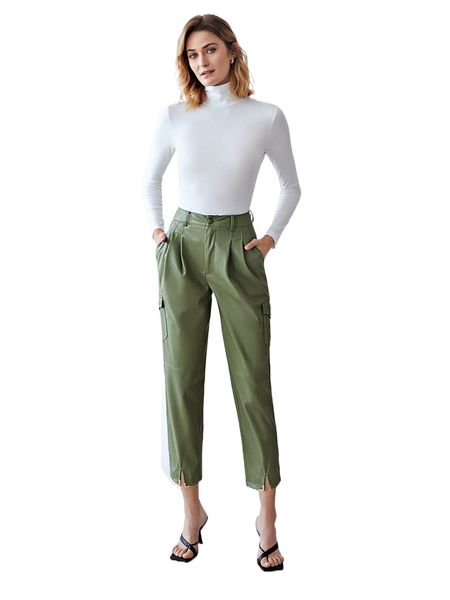 

motf premium pu leather cropped pants z3rg#, Black;white