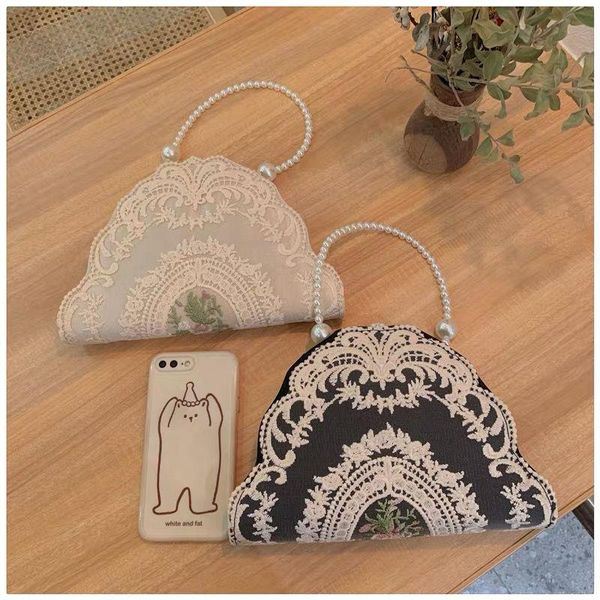 

evening bags vintage women's bag crossbody chain pearl tote hand for women 2022