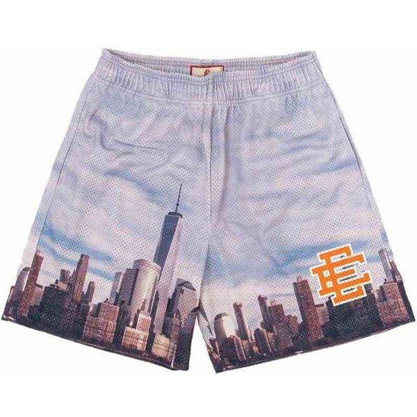 

men's shorts eric emanuel ee basic short york city skyline summer fitness exercise breathable mesh casualjogging, White;black