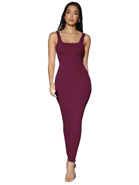 

solid form fitted tank dress b9hl#, Black;gray