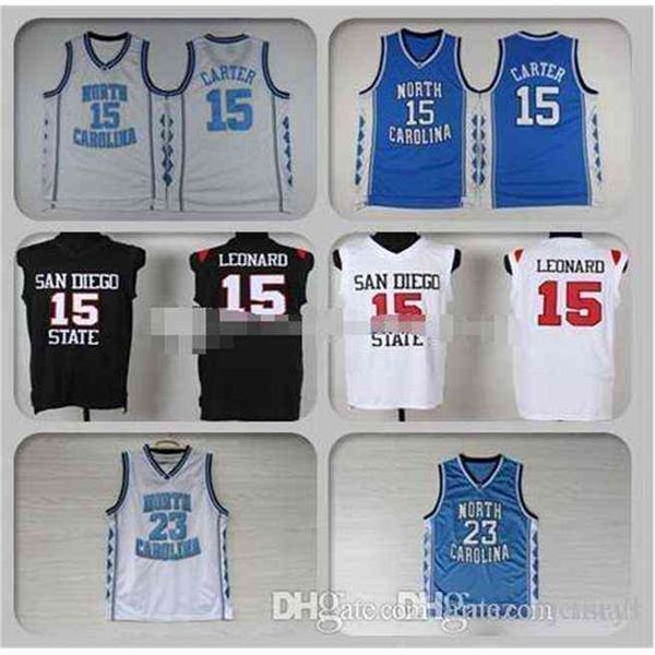 NCAA 23 Michael MJ Trikot North Carolina College Vince 15 Carter 1 McGrady Herren San Diego State Aztecs 15 Kawhi Leonard 2 Basketballtrikot