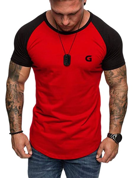 

men letter graphic contrast raglan sleeve tee 40lh#, White;black