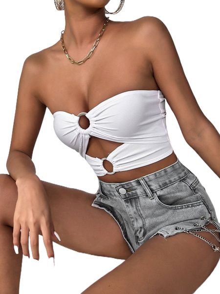 

o-ring cut out crop tube j1ah#, White