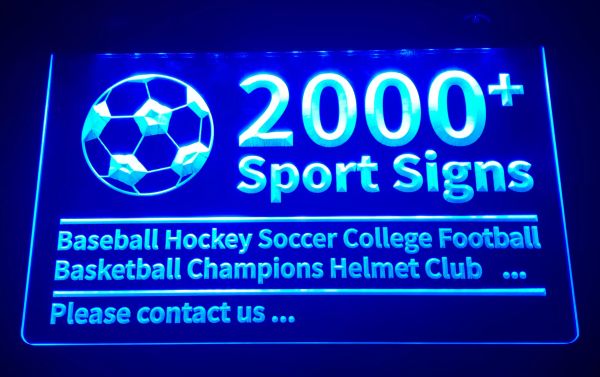 2000 Soprt Signs Lichtschild Baseball Hockey Fußball Basketball Helm Club 3D LED Großhandel