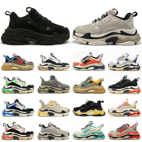 

2022 triple s men women designer casual shoes platform sneakers black white grey red pink blue green royal oreo mens trainers jogging