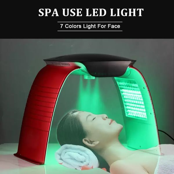 LED-Photonenmaschine Salon 8 Farben LED-Lichttherapie Akne-Behandlung Heißes und kaltes Nano-Wasserspray Hautverjüngung UV-Sterilisation Gesichtshautpflegelampe