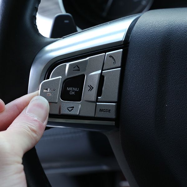 

car steering wheel buttons sequins stickers for land rover discovery sport 2015-2019 aluminum alloy silver/black car accessories
