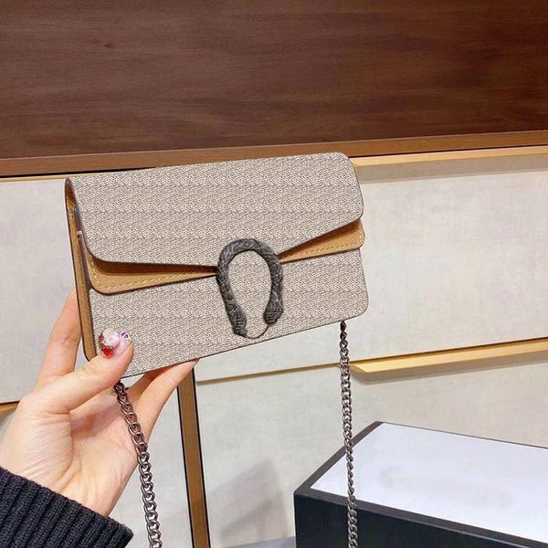 

designer bags smooth mini classic retro ladies brown leather 17cm handbag wallet leather messenger bag fashion chain shoulder