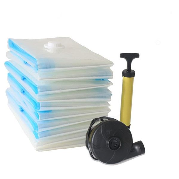 Bolsas de armazenamento Saco de vácuo em casa para roupas com válvula transparente borda dobrável organizador compactador salvamento de focas de vedação