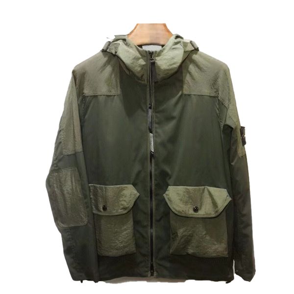 

men's jackets urban functional tooling casual contrast stitching joker metal nylon zipper hooded windbreaker jacket, Black;brown